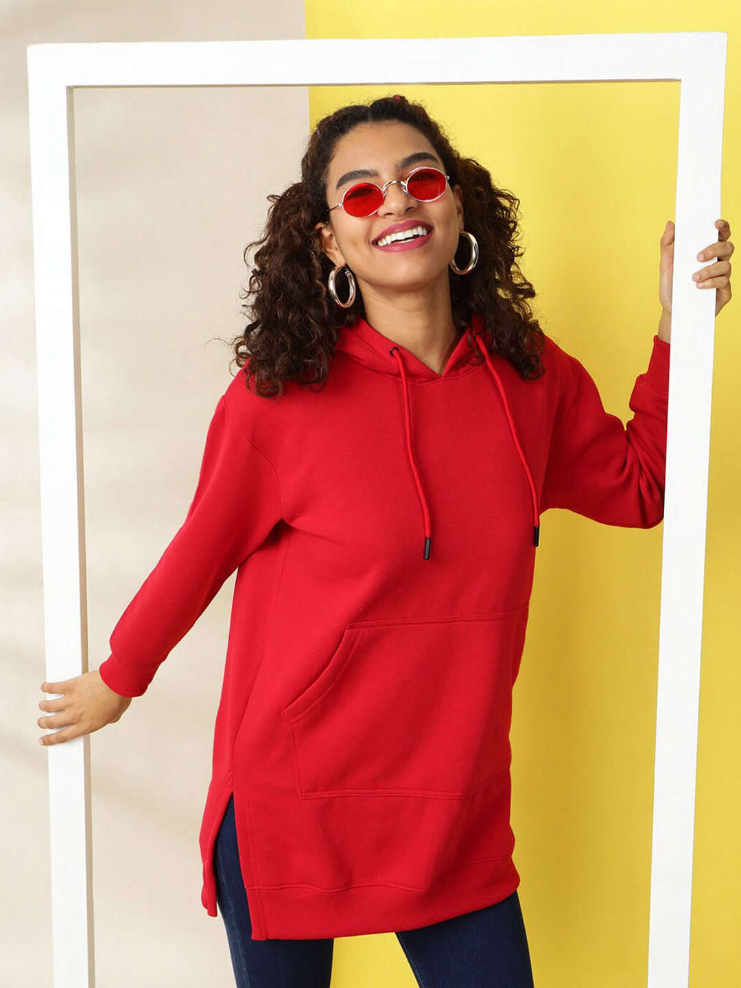 Freehand By The Indian Garage Co Women's Solid Regular Fit Sweatshirt