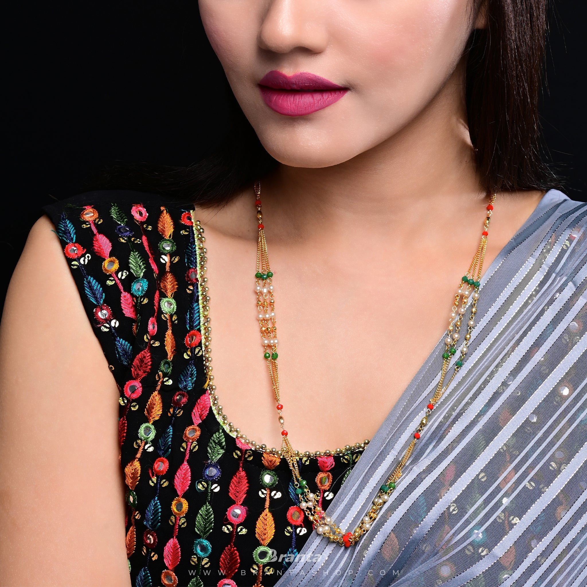 Branta Traditional Multicolour Necklace Mala For Women - view 2