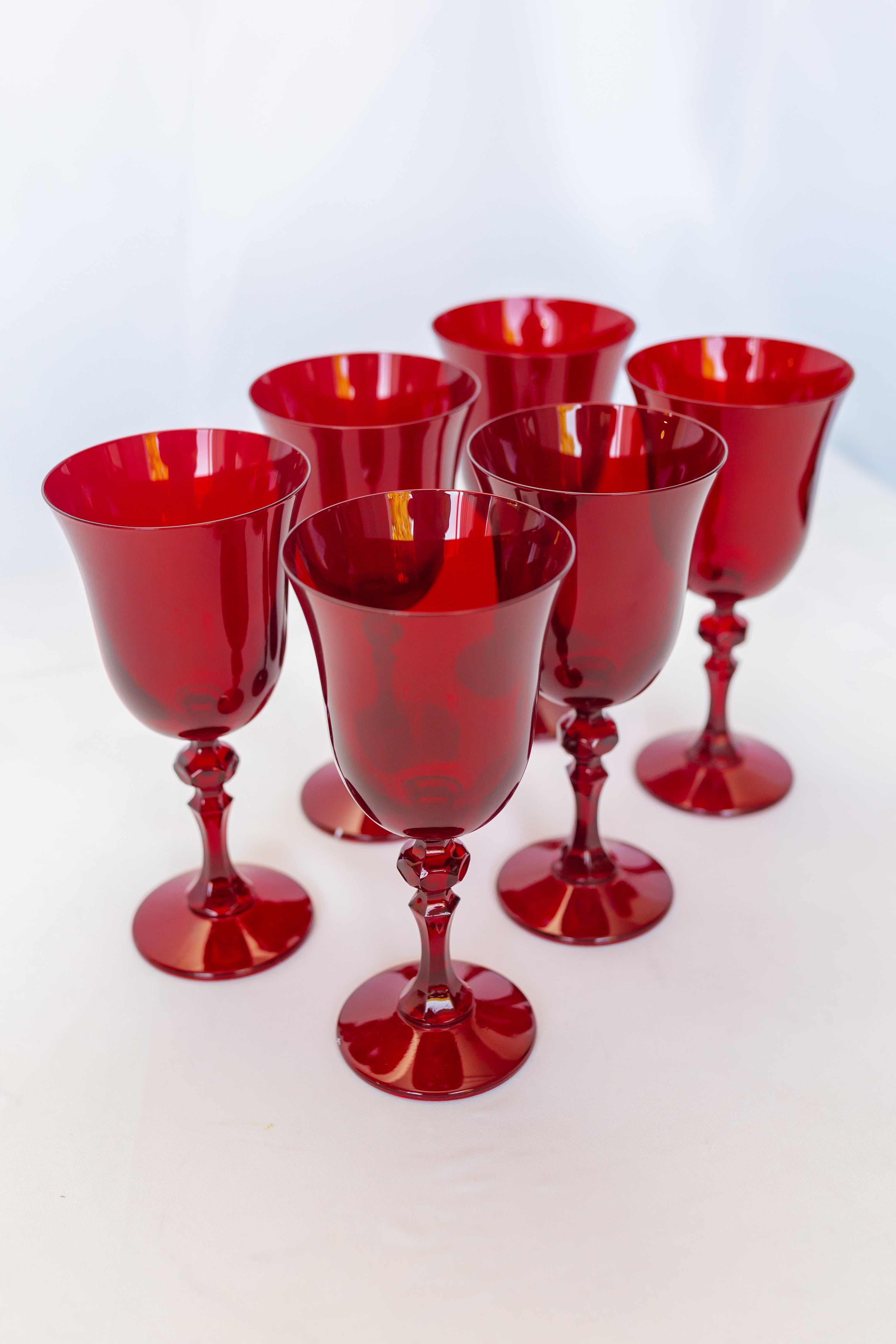 Estelle Colored Glass Estelle Colored Regal Goblet - Set of 6 {Red} - view 2