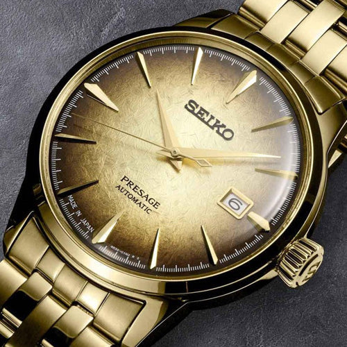 Seiko Presage Cocktail Time Half & Half Gradient Black & Yellow Gold Dial 40.5mm Men SRPK48J1 - view 3