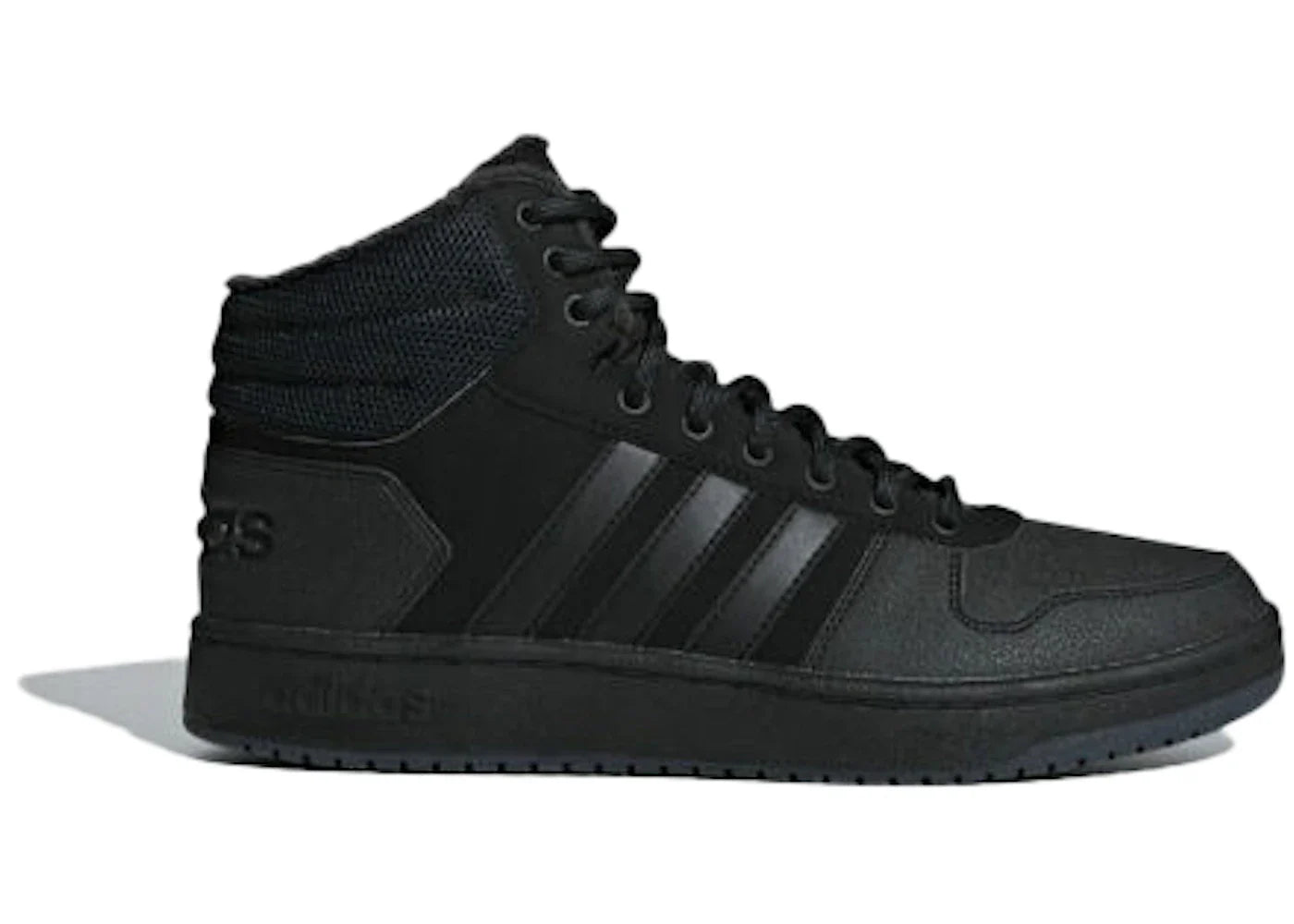 Hoops 2 0 – adidas Hoops 2.0 Mid Triple Black Tumbled Stripes