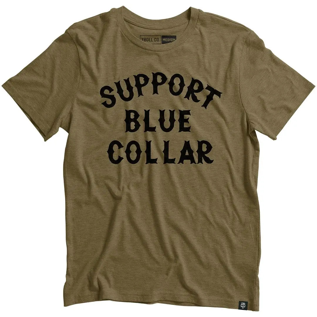 Radial Support Blue Collar Tee – Military Green