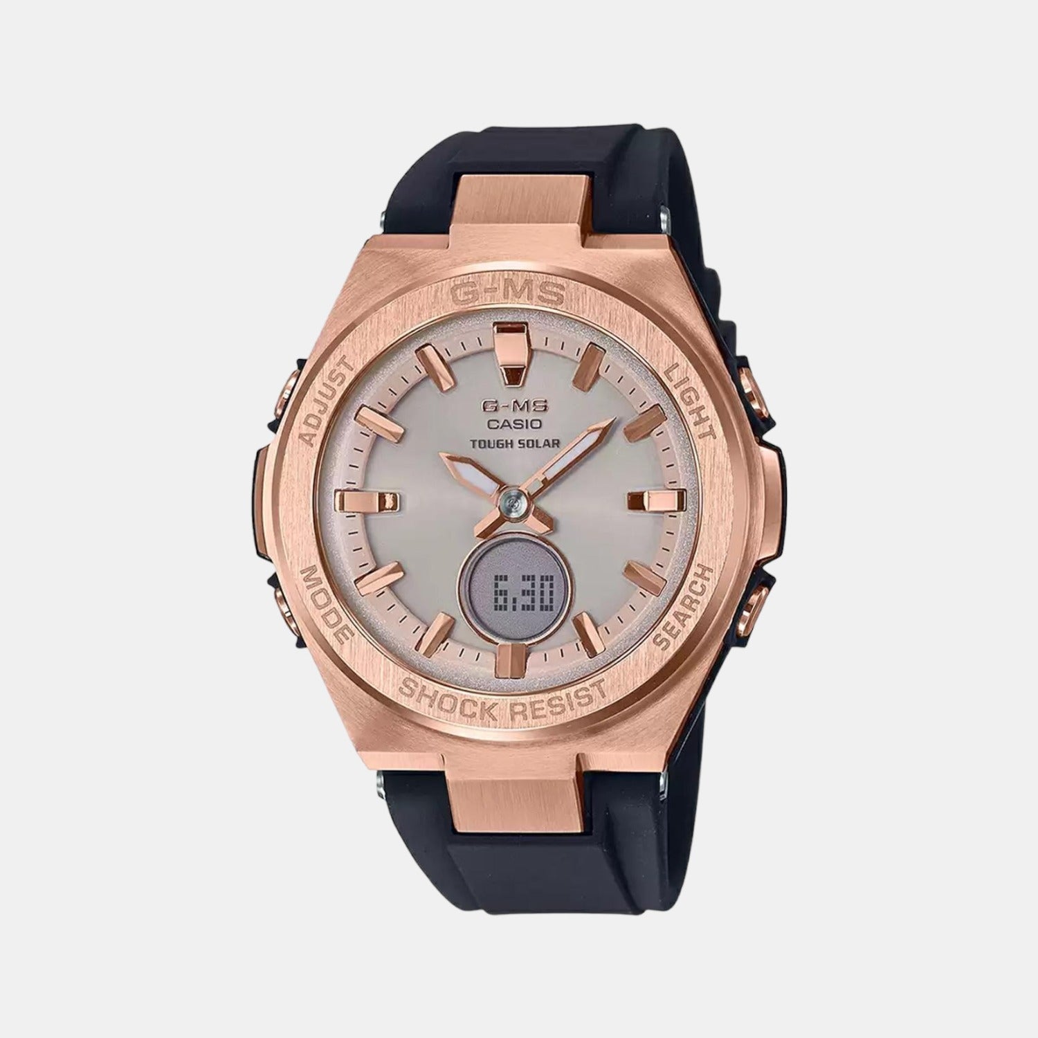 Casio Baby-G Women Quartz Rose Gold Dial Analog-Digital Resin Watch BX130