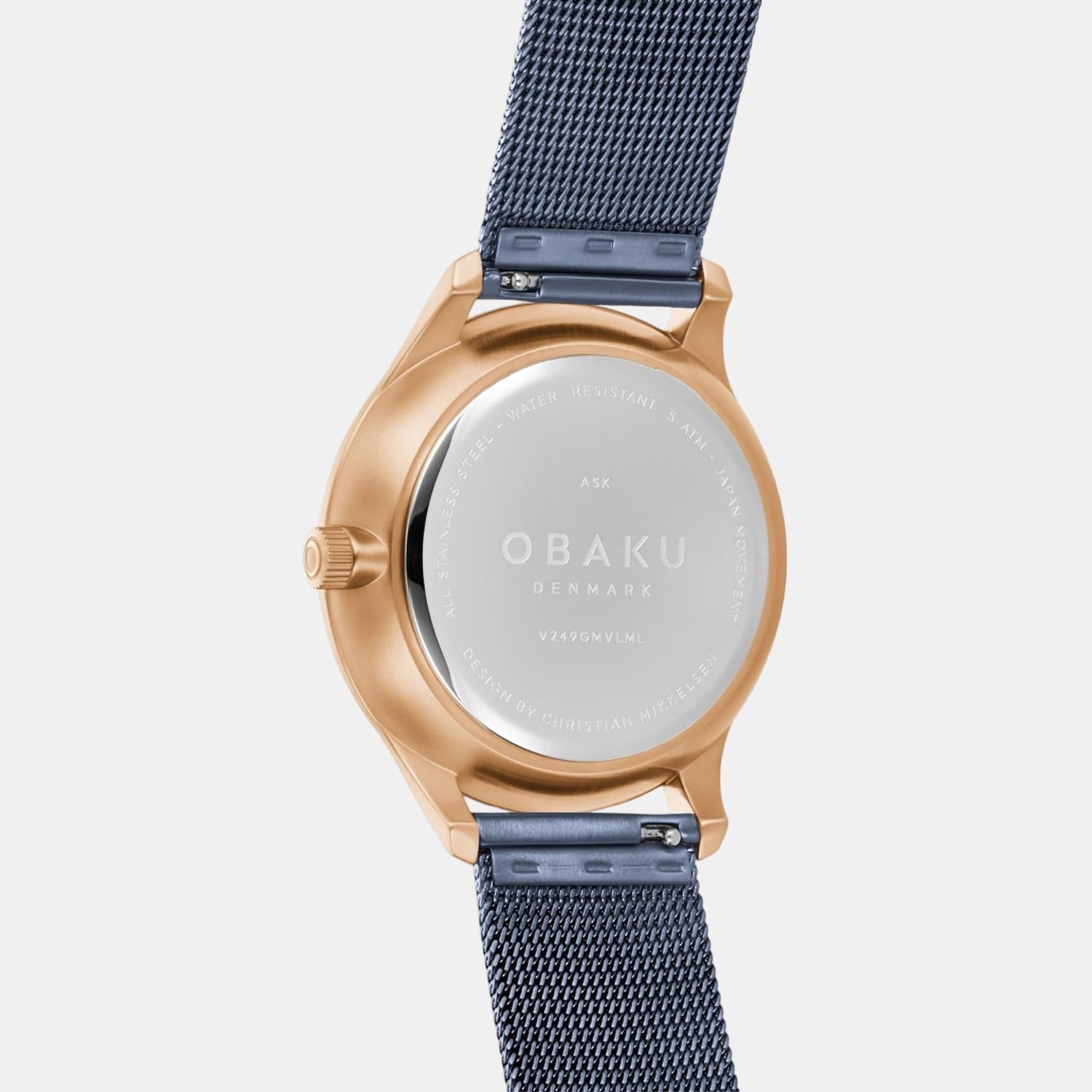 Obaku Ask Ocean Men Quartz Blue Dial Analog Stainless Steel Watch V249GMVLML - view 4