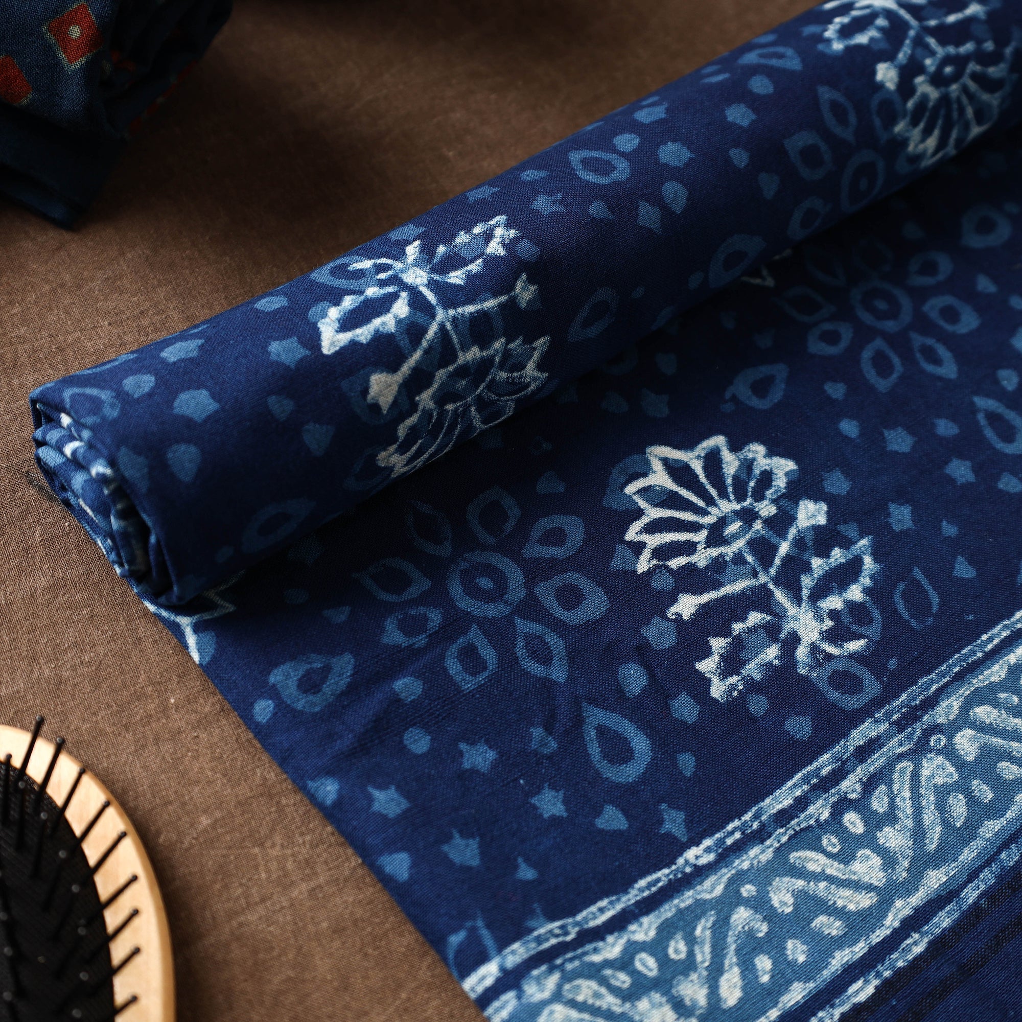 ITOKRI CRAFTS INITIATIVE Blue - Akola Block Printed Pure Handloom Cotton Towel - view 3
