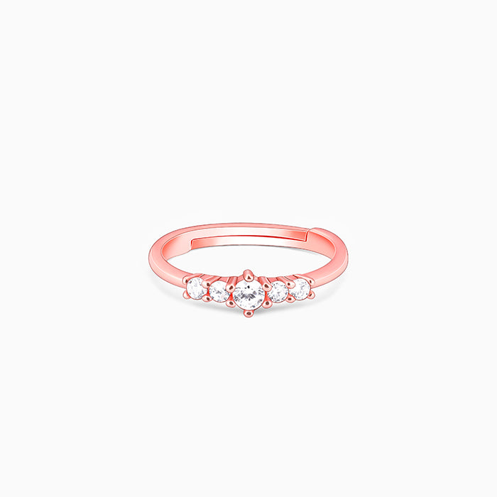 GIVA Jewellery Rose Gold Zircon Shine Squad Ring