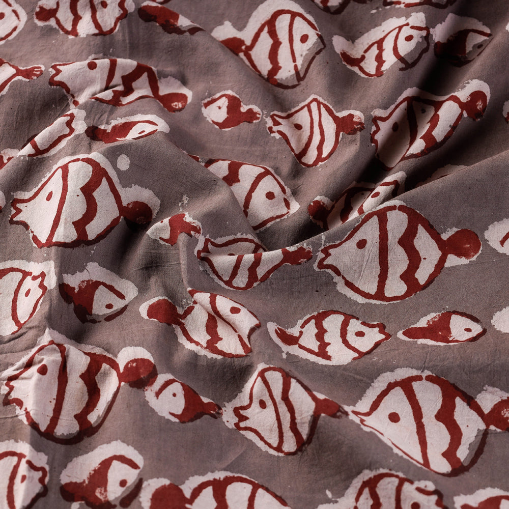 BINDAAS UNLIMITED Brown - Bindaas Natural Dyed Cotton Block Print Fabric 02 - view 2
