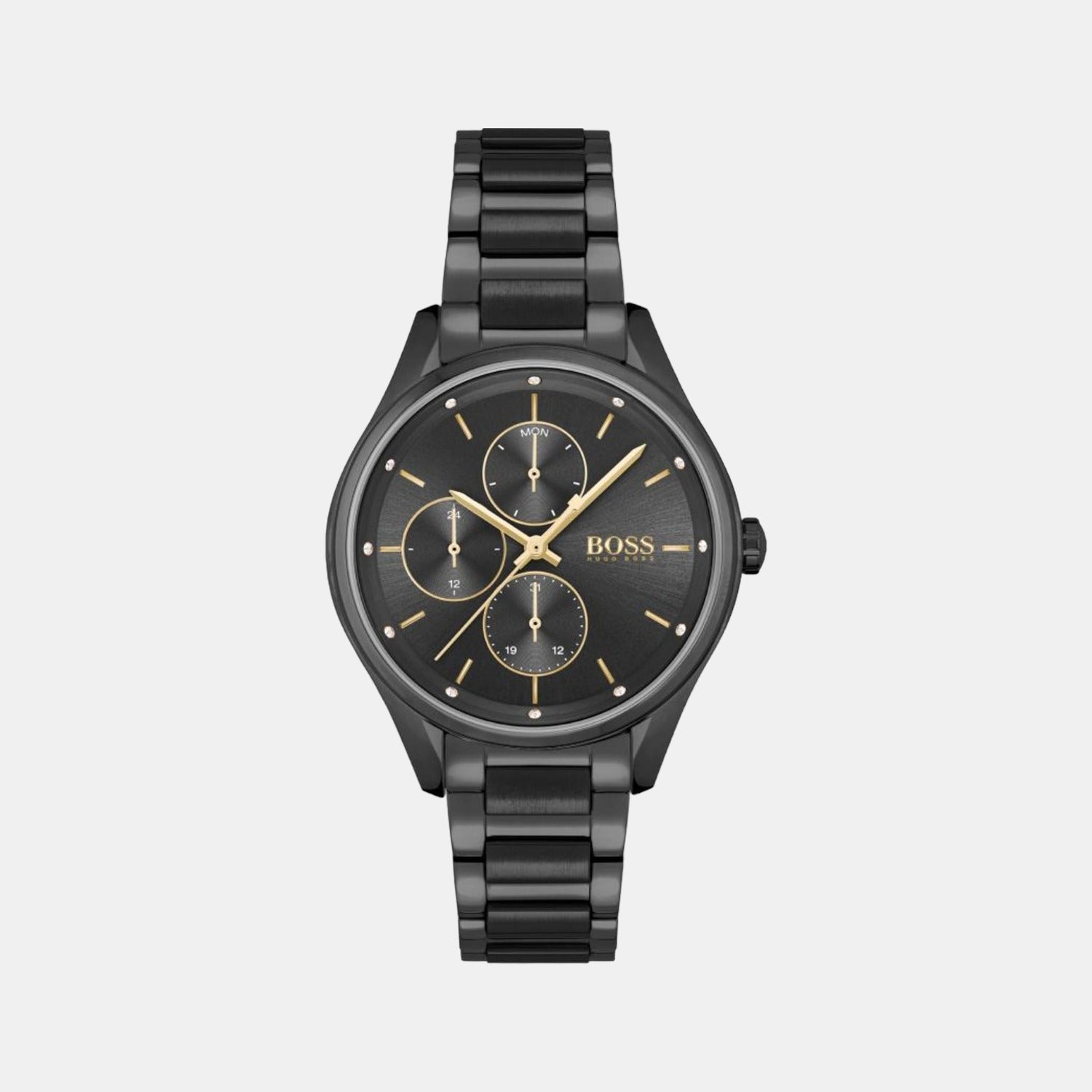 Boss Grand Course Women Quartz Black Dial Analog Stainless Steel Watch 1502605