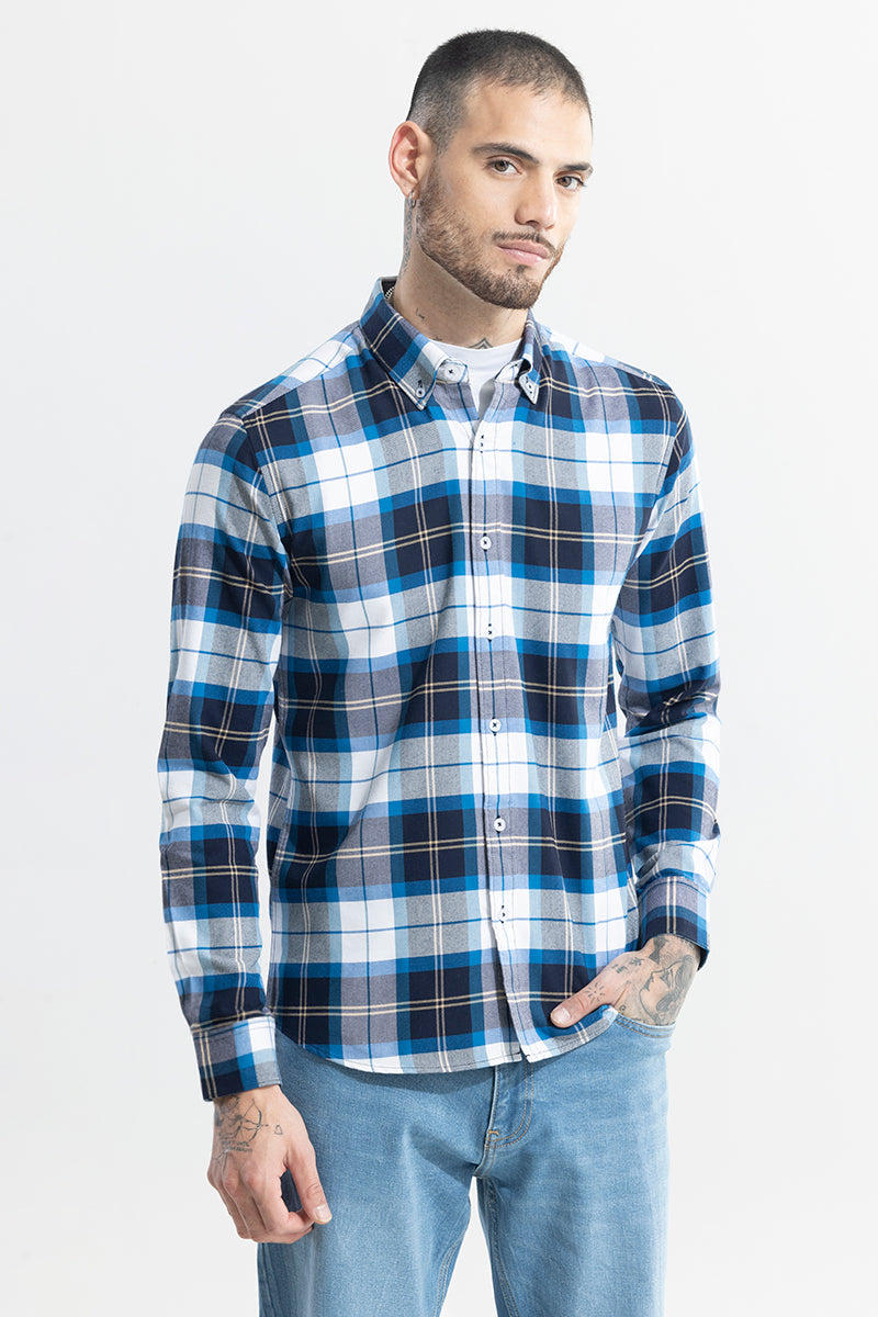 SNITCH Boldsquare Blue Checks Shirt - view 5