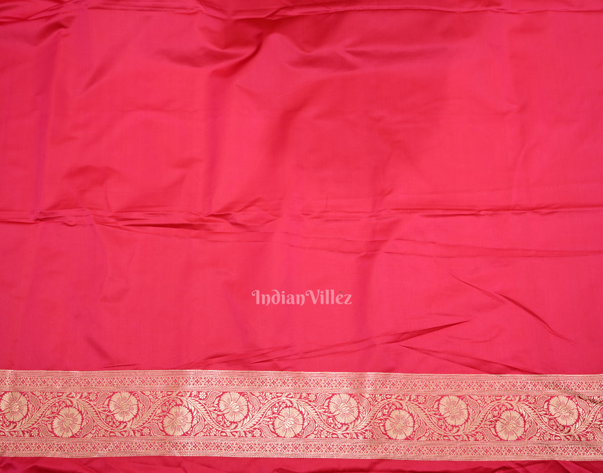 IndianVillèz Latest Gergeous Bridal Rani Pink Soft Pure Mashru Satin Silk Banarasi Saree - view 5