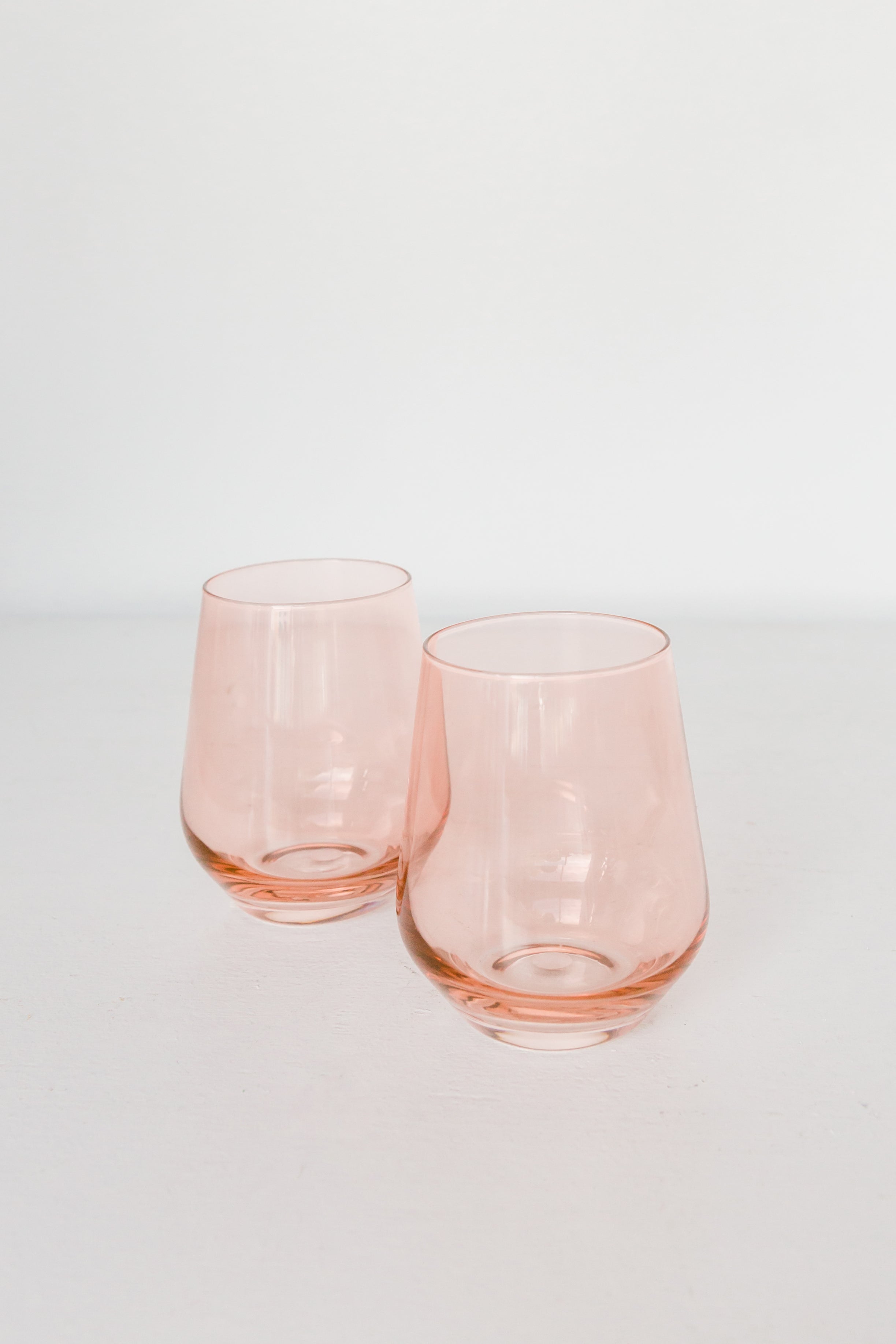 Estelle Colored Glass Estelle Colored Wine Stemless - Set of 2- Peach Fuzz {Our Coral Peach Pink} - view 3