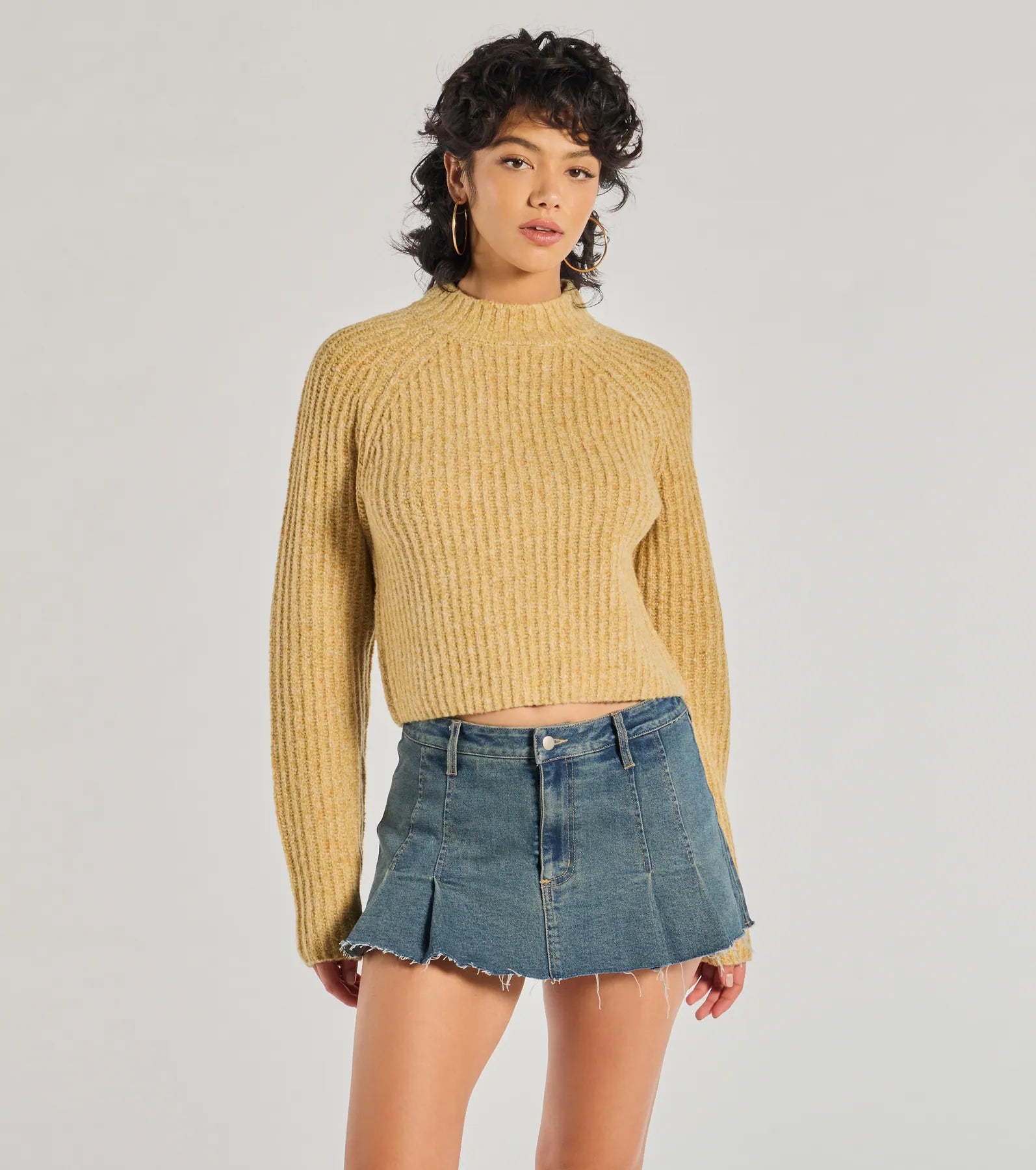 Windsor Stylishly Casual Mock Neck Knit Sweater