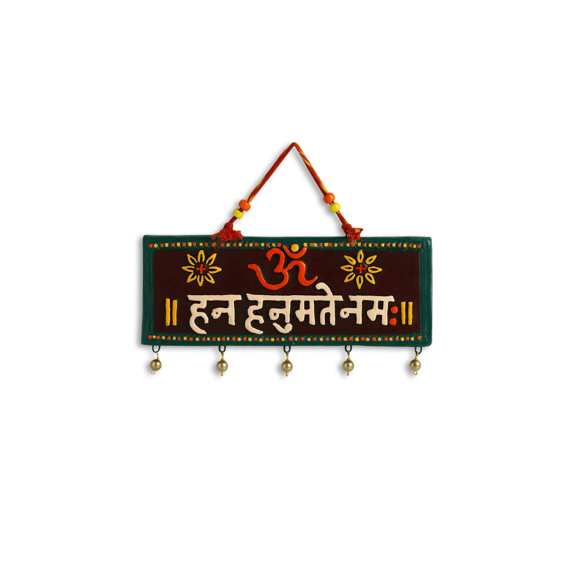 EXCLUSIVELANE 'Hanuman Mantra' Terracotta Wall Hanging Decor (Om Han Hanumate Namo Namah) - view 3