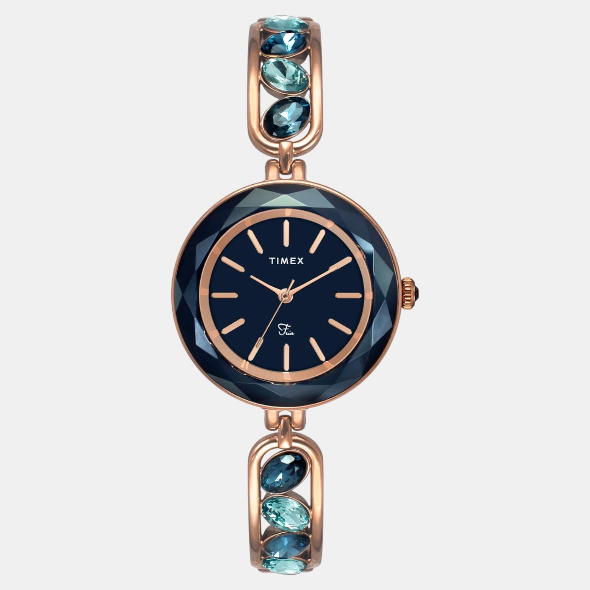Timex Fria Women Quartz Blue Dial Analog Brass Watch TWEL17604