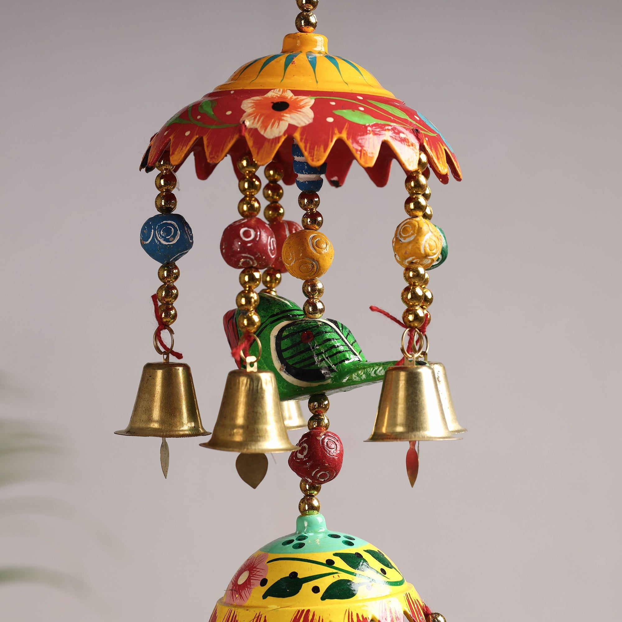 DEVENDRA SINGH Banaras Handpainted Wooden & Beadwork Decorative Jhumar Hanging - view 4
