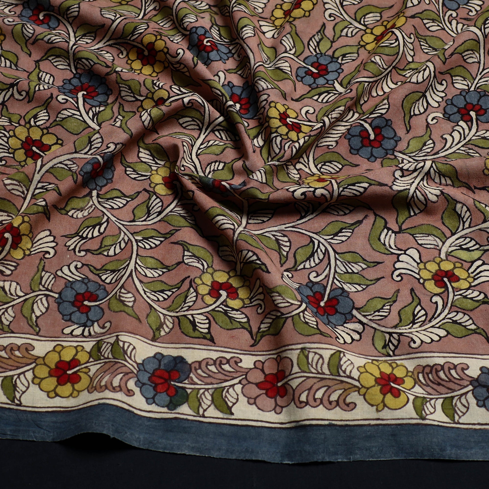 DWARAKA PLUS Brown - Handpainted Cotton Kalamkari Blouse Piece 21 - view 2