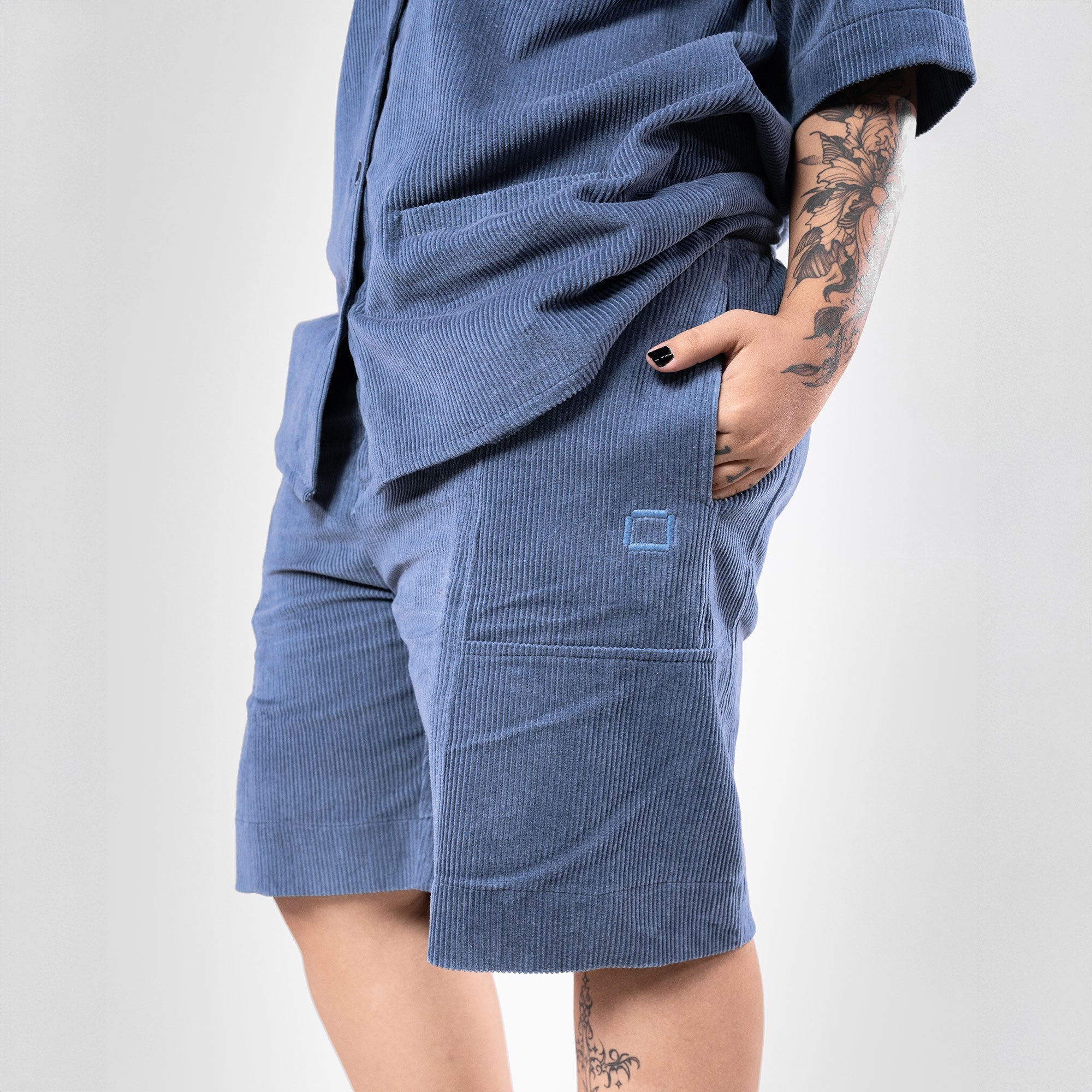 Superkicks | Corduroy Shorts { Estate Blue - view 6