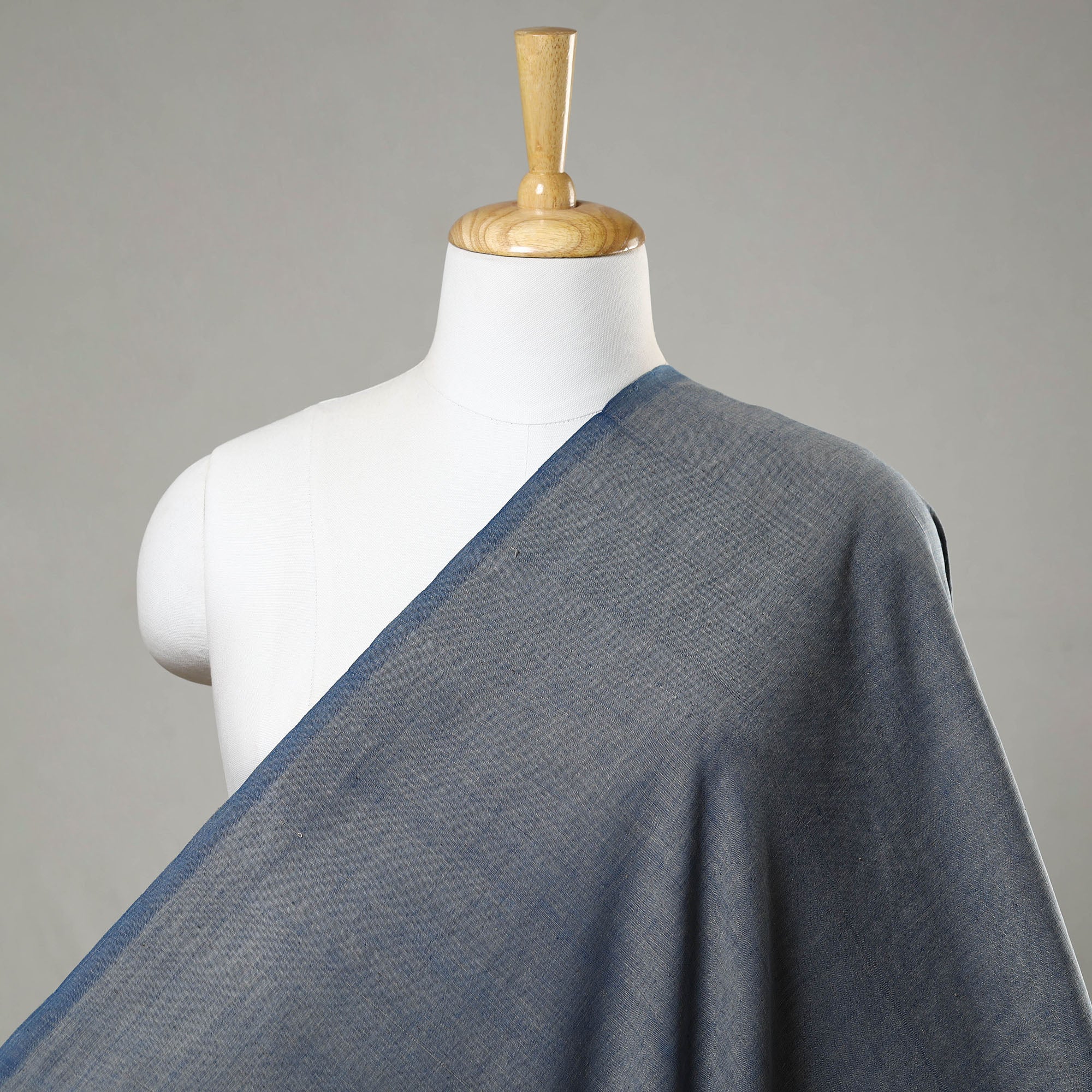 SOUTH KARGHA Blue - 40 x 10 Count Cotton Handspun Handloom Natural Dyed Plain Fabric 01