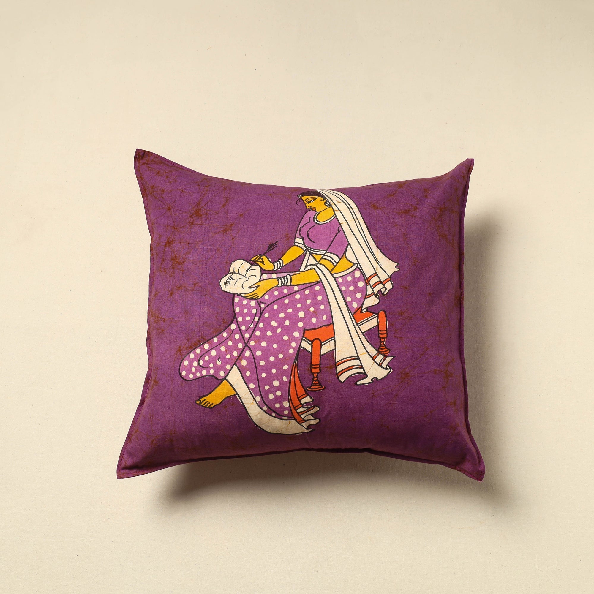 KACHCHH JI CHHAAP Pure Cotton Hand Batik Cushion Cover (18 x 18 in) 20