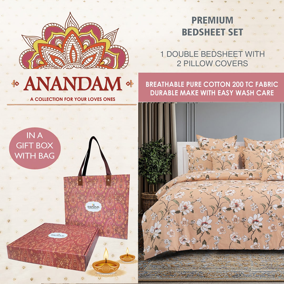 Swayam India Anandam Double Bedsheet with 2 Pillow Covers - 14160