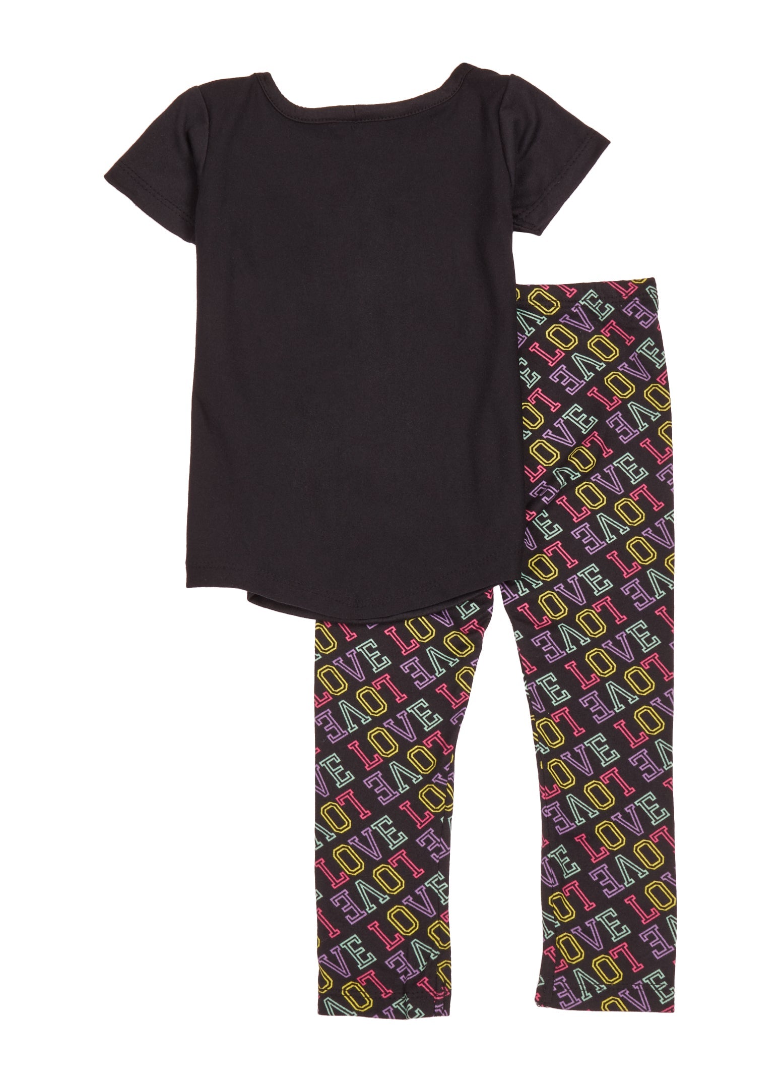 Rainbow Shops Baby Girls 12-24M Be Yourself Inspire Everyday Glitter Tee and Graphic Leggings - view 2