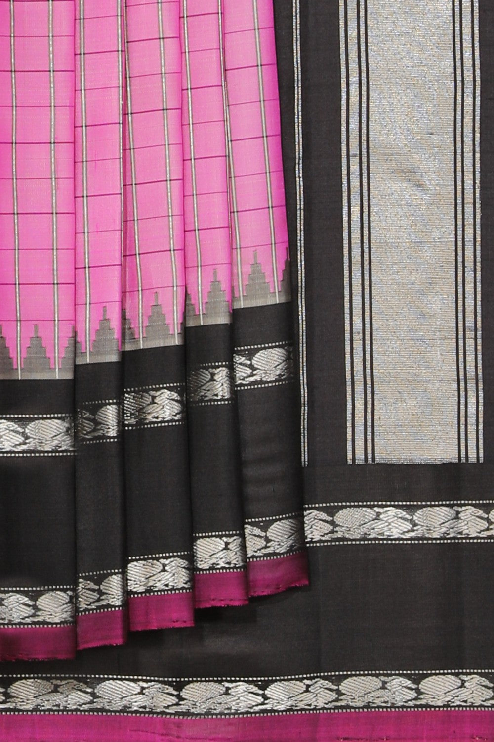 Kalanjali Gadwal Silk Pink Saree – Women's