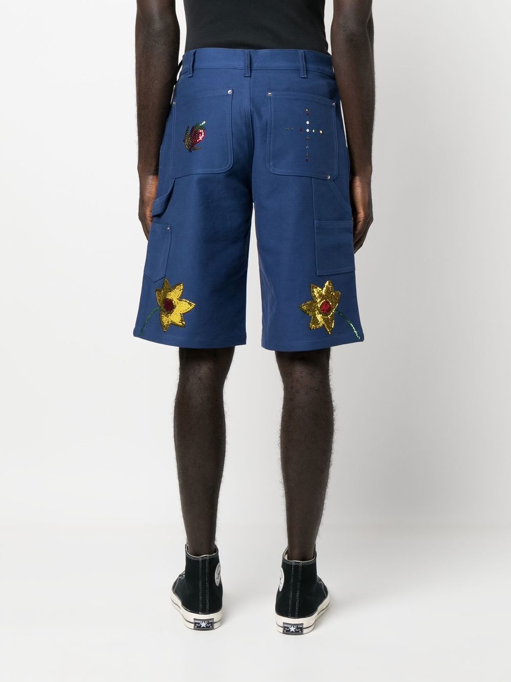 Sky High Farm Workwear Embroidered denim shorts - view 3