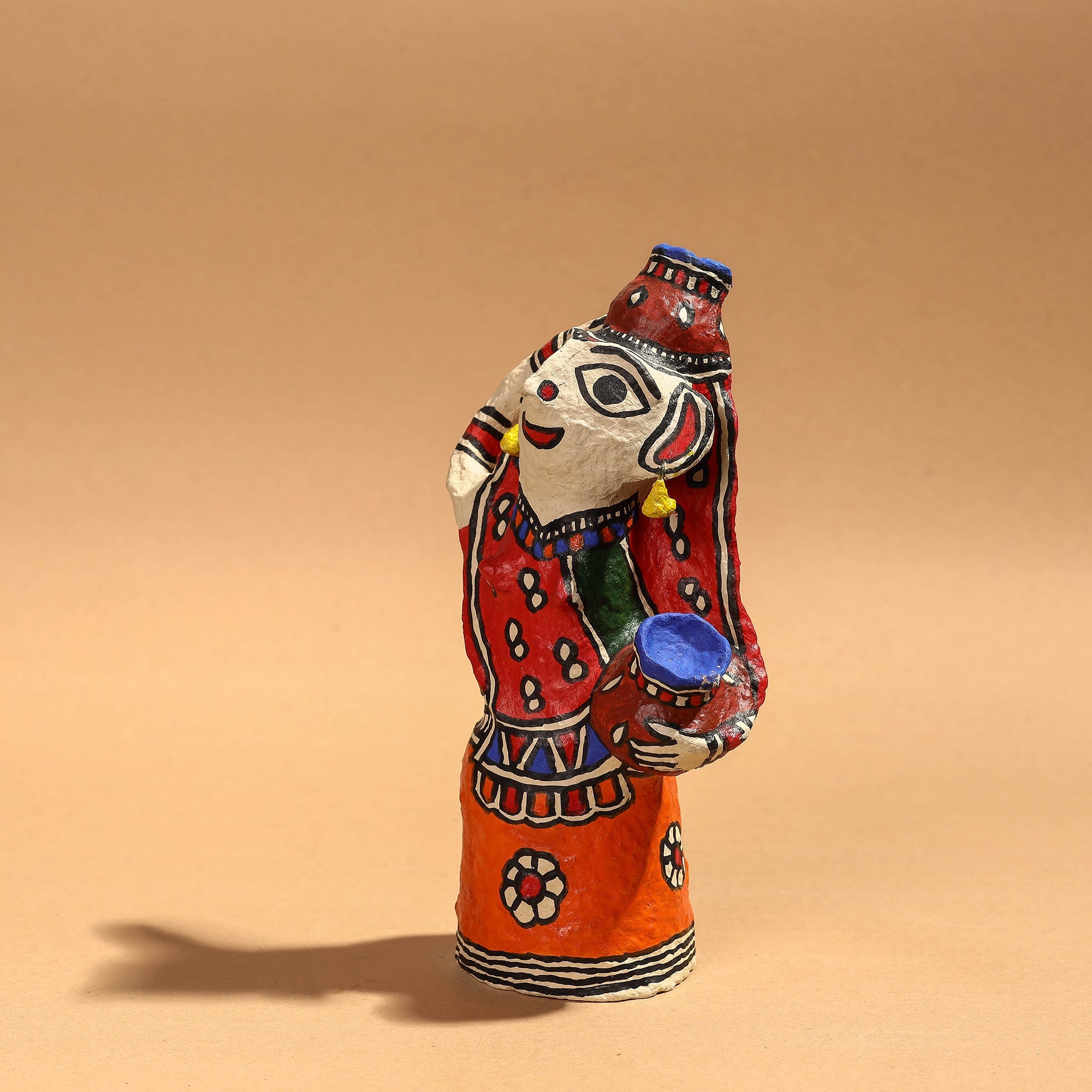 ITOKRI CRAFTS INITIATIVE Doll - Madhubani Handpainted Paper Mache Home Decor Item - view 2