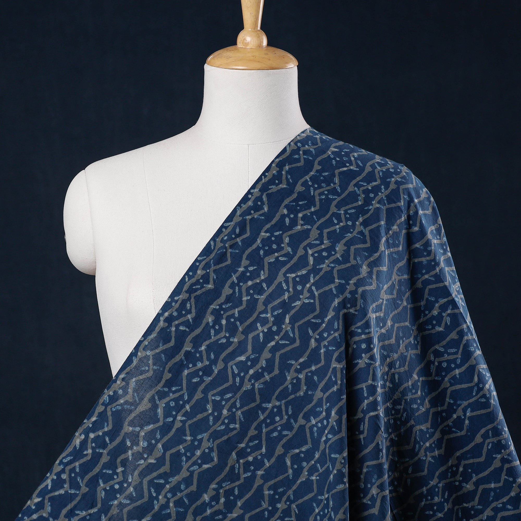 HAVELI CHRONICLES Blue - Akola Hand Block Printed Cotton Fabric