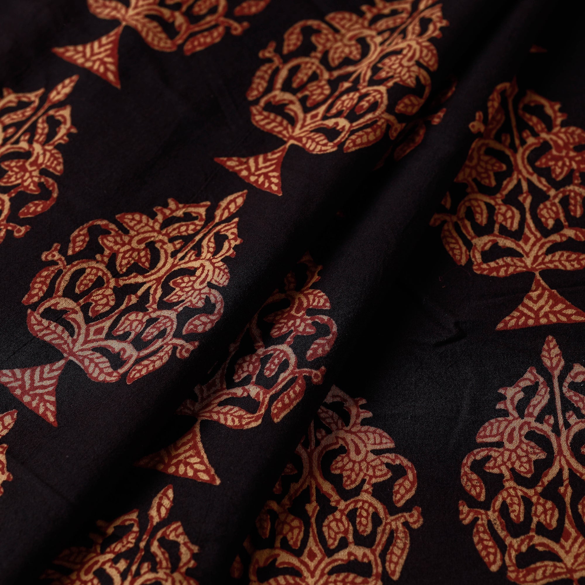 BAGH PRINTS BY UMAR FARUK KHATRI Black - Natural Dyed Cotton Bagh Print Fabric - view 2