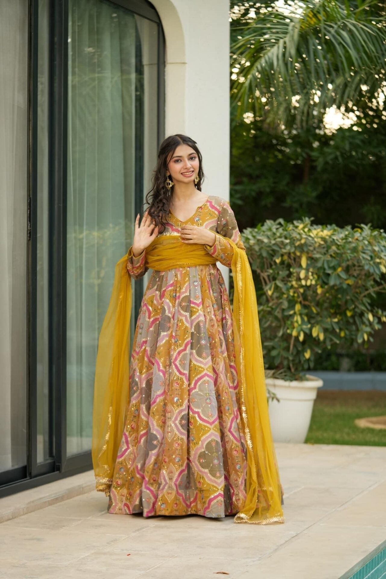 Idaho-o Genelia heavy embroidered maxi set - view 2