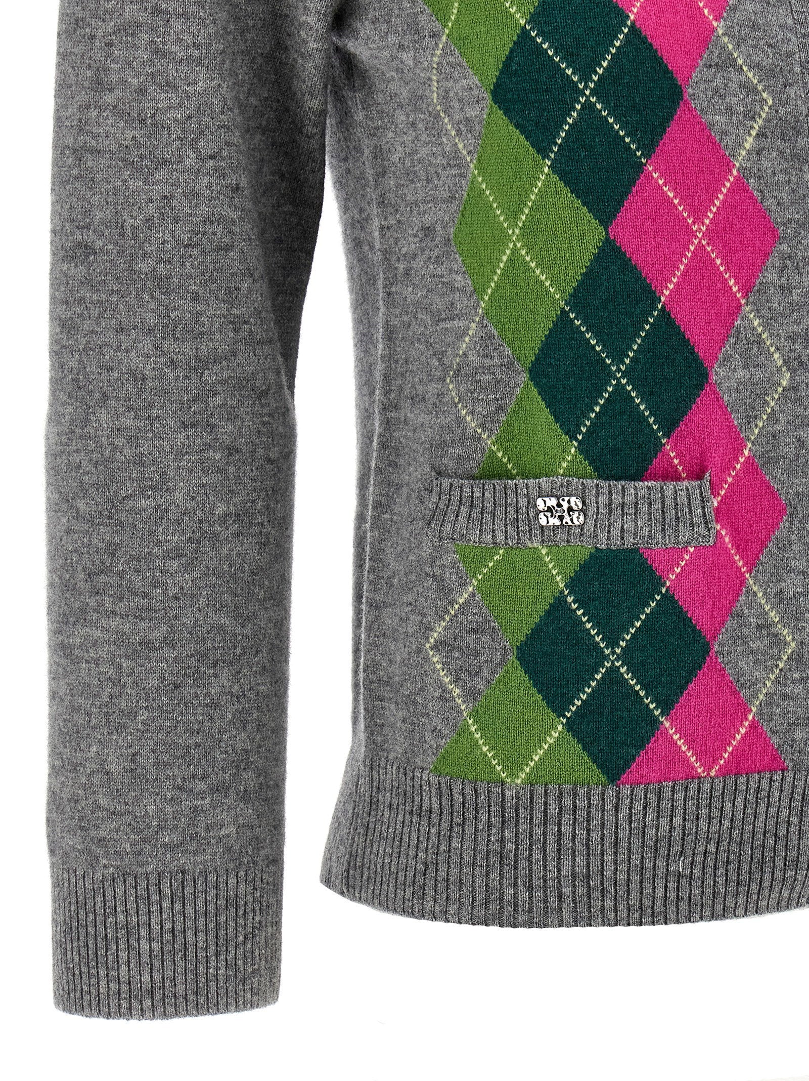 Ganni Grey Check Cardigan - view 4