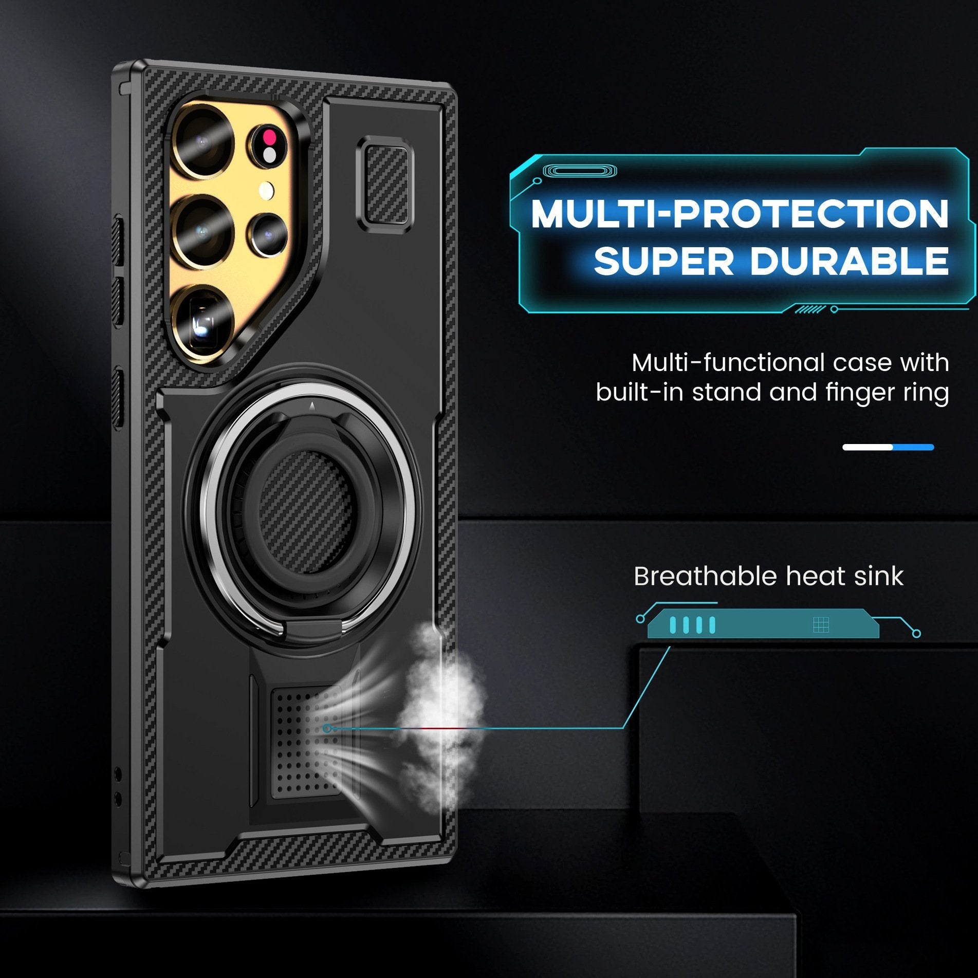 Million Cases Vent Flow Heat Dissipating Rotating Ring Case - Samsung - view 2