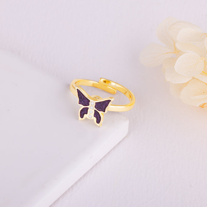 GIVA Jewellery Golden Butterfly Spin Ring - view 2