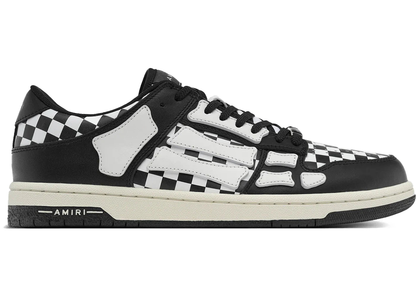 Amiri Skel Top Low Checkered Black White