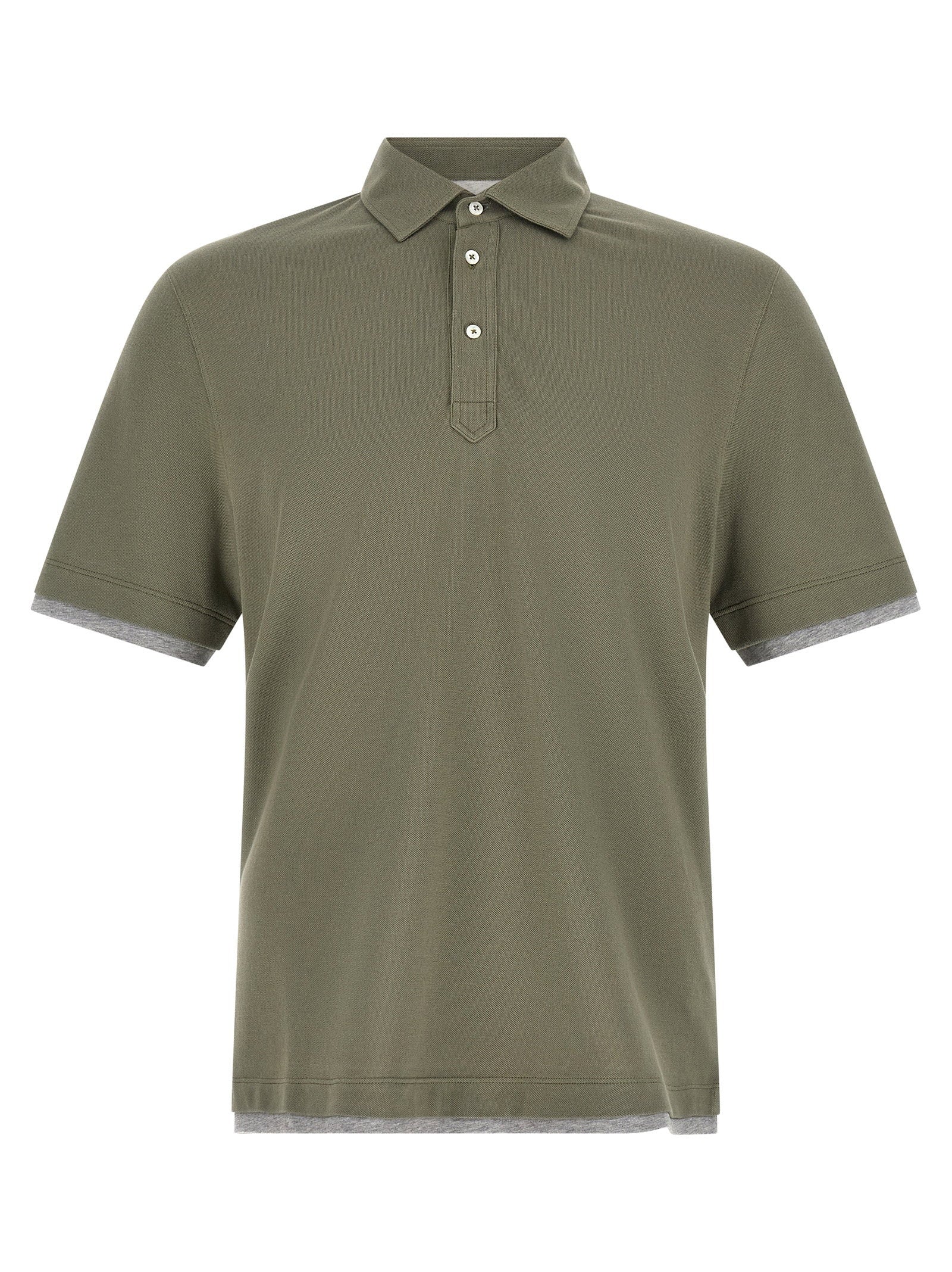 Brunello Cucinelli Faux Layering Polo Shirt – 100% cotton