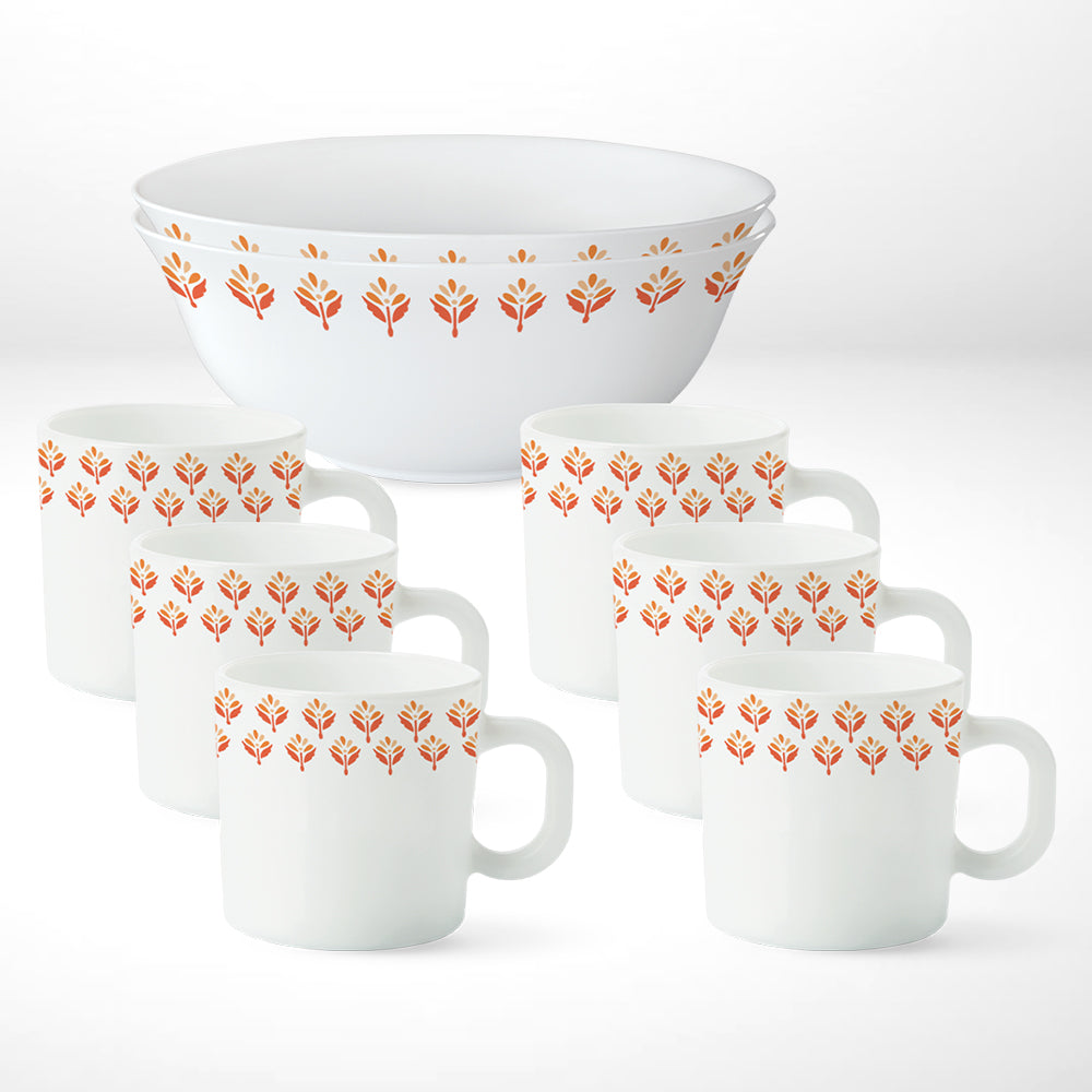 My Borosil Larah by Borosil Gardenia Snack Set w Mugs