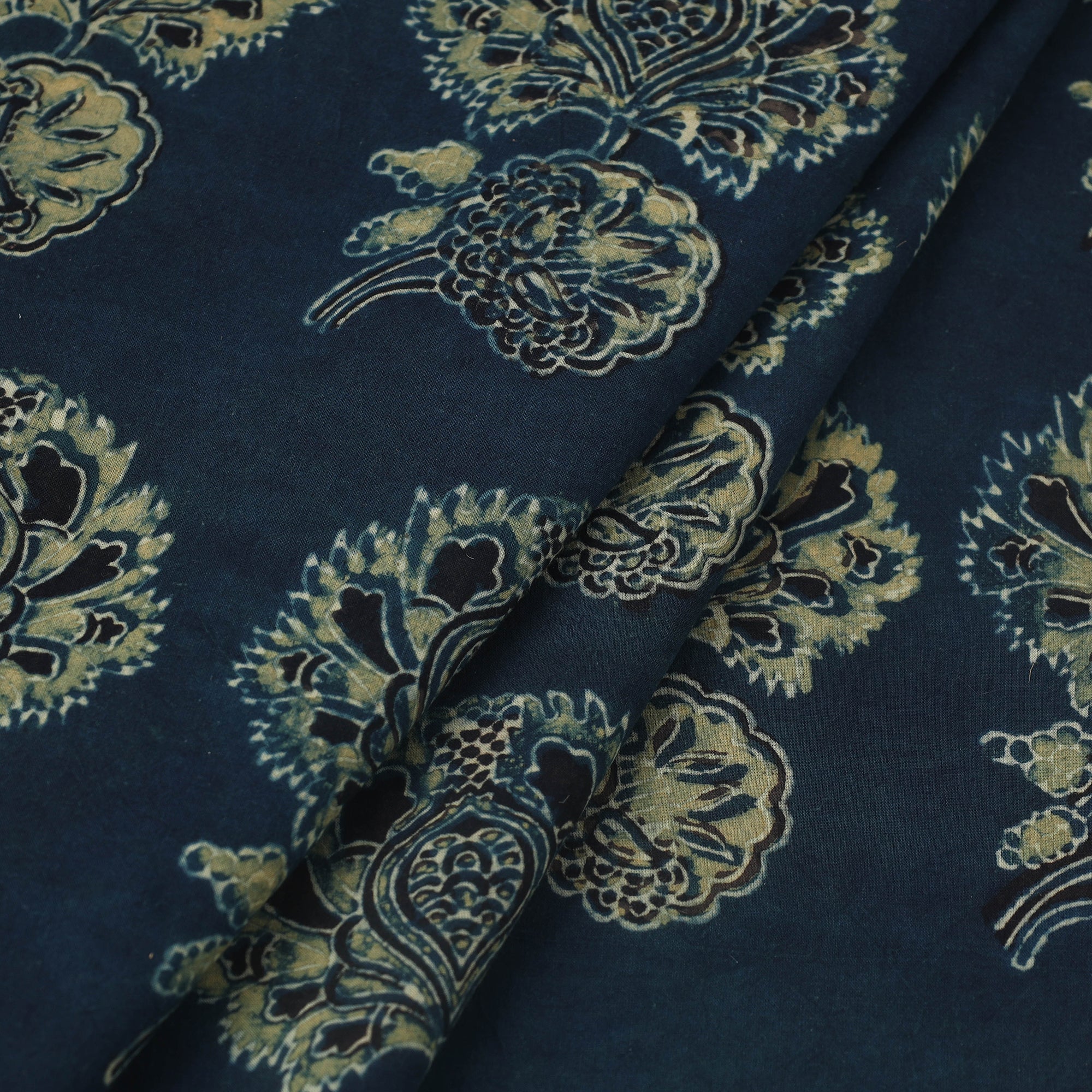 KACHCHH JI CHHAAP Blue - Block Print Cotton Natural Dyed Ajrakh Fabric 63 - view 2