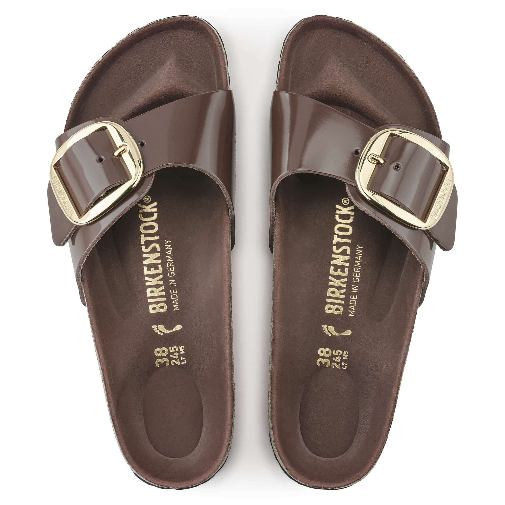 Birkenstock Madrid Big Buckle Natural Leather Patent - view 2