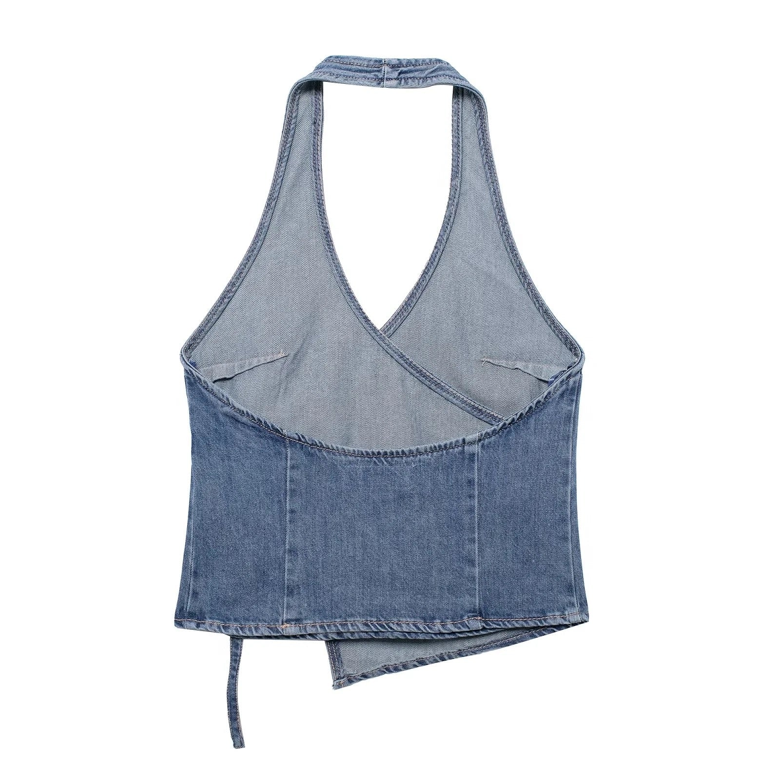 Alamode By Akanksha Fiyo Denim Knot Up Tops - view 2