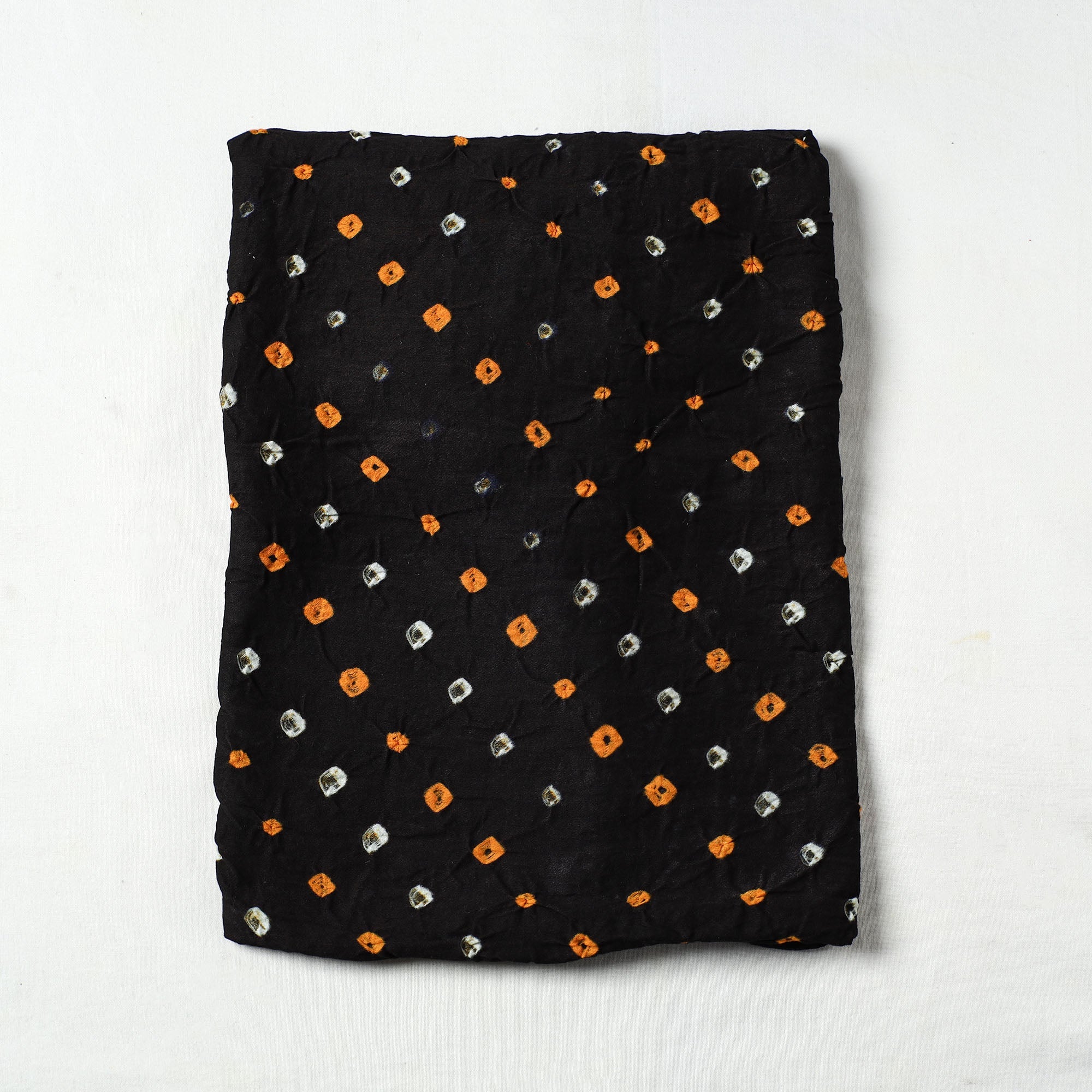 KACHCHH JI CHHAAP Black - Kutch Bandhani Tie-Dye Cotton Precut Fabric 50