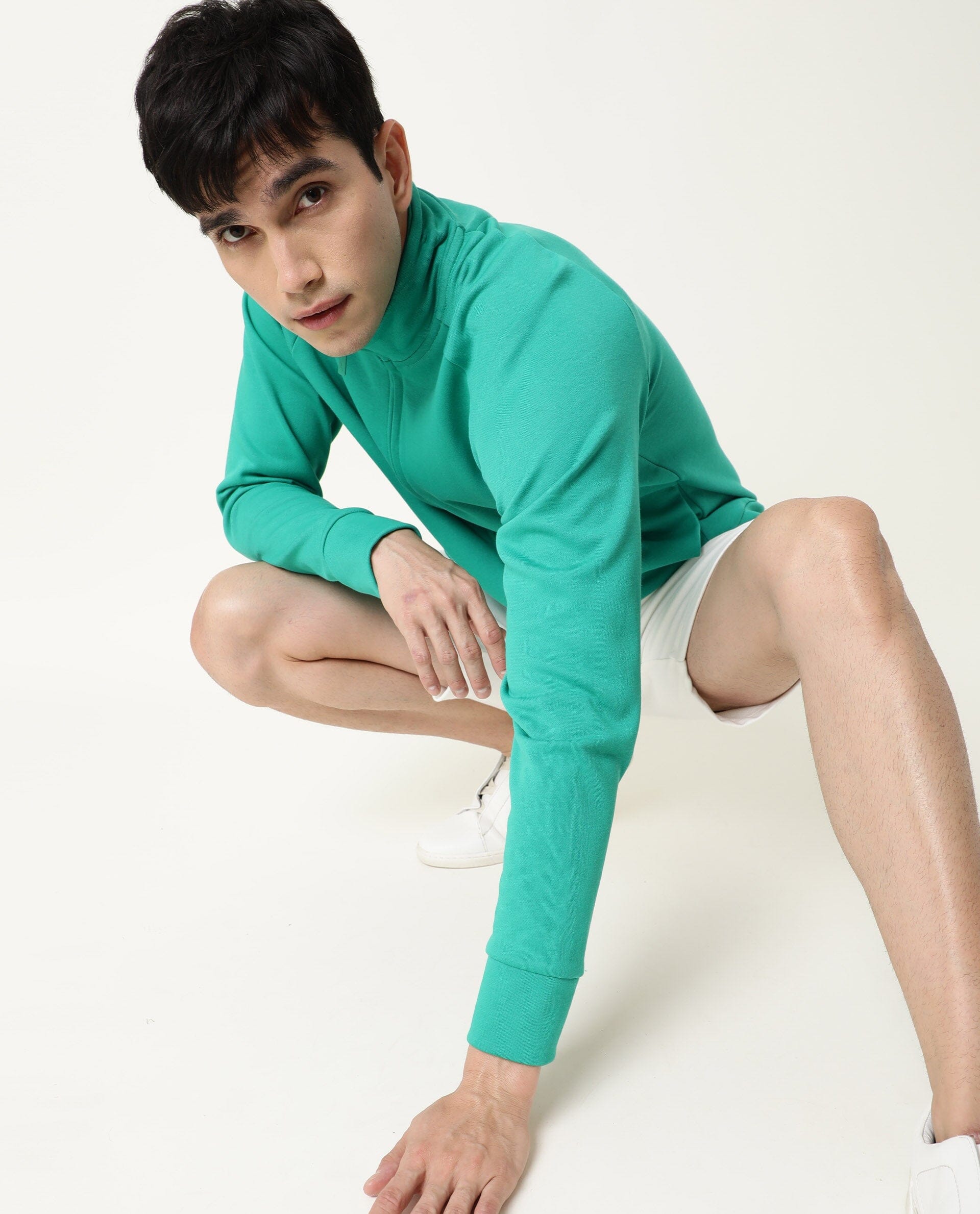 Rare Rabbit Articale Men's Azil Emerald Green High Neck Zip-Up Jacket - view 5
