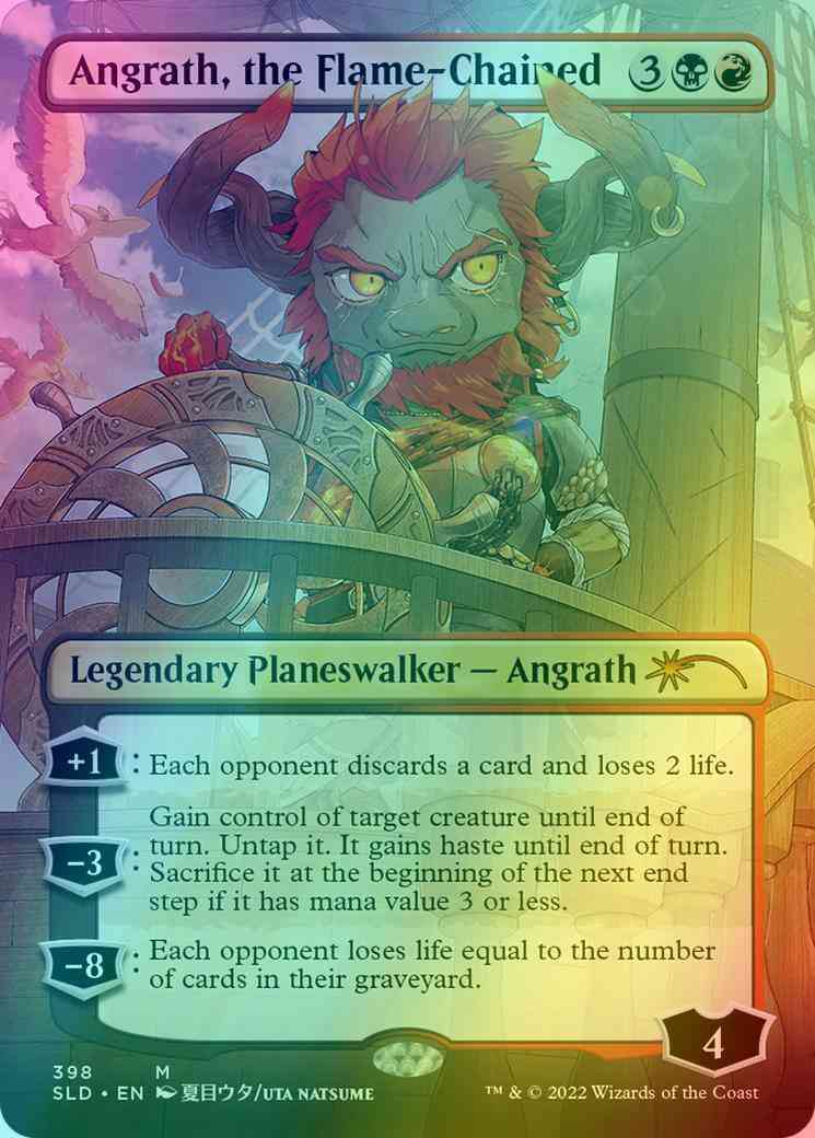 Angrath the flame-chained – Magic Angrath, the Flame-Chained [0398] [Borderless] [Li’l Walkers] [Secret Lair Drop] [Foil]