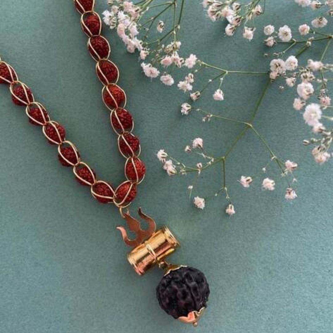 Soultheory Gold Plated Rudraksha Necklace