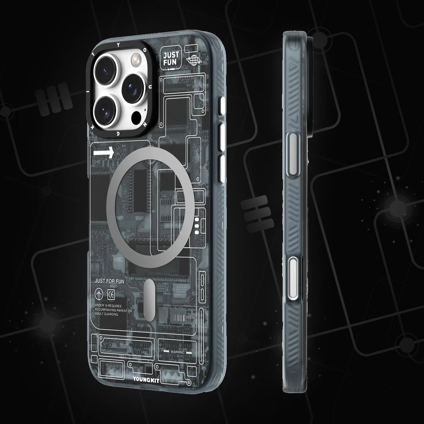 MX YOUNGKIT Futuristic Circuit Shield MagSafe Case - iPhone - view 2