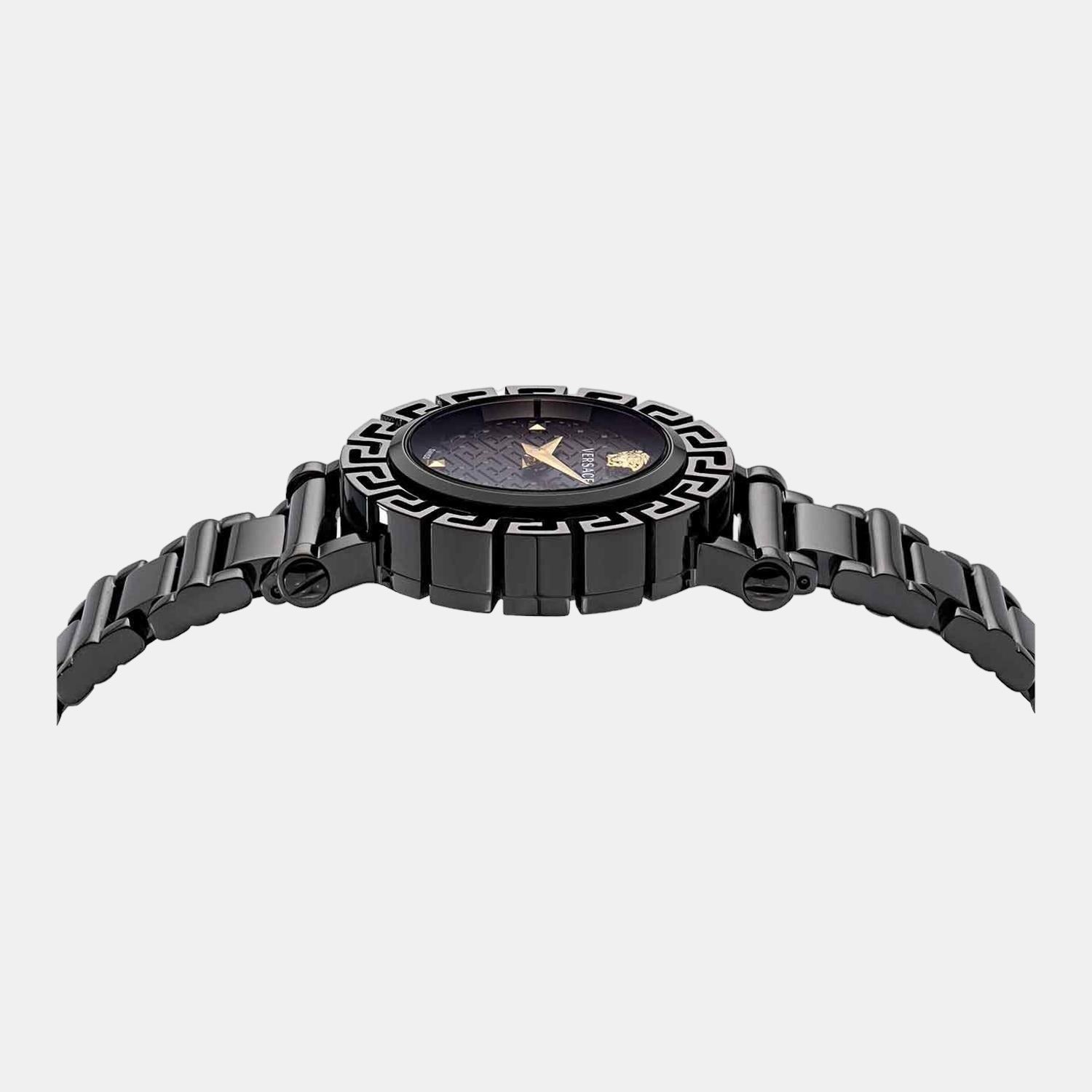 Versace Greca Glam Women Quartz Black Dial Analog Stainless Steel Watch VE2Q00522 - view 3
