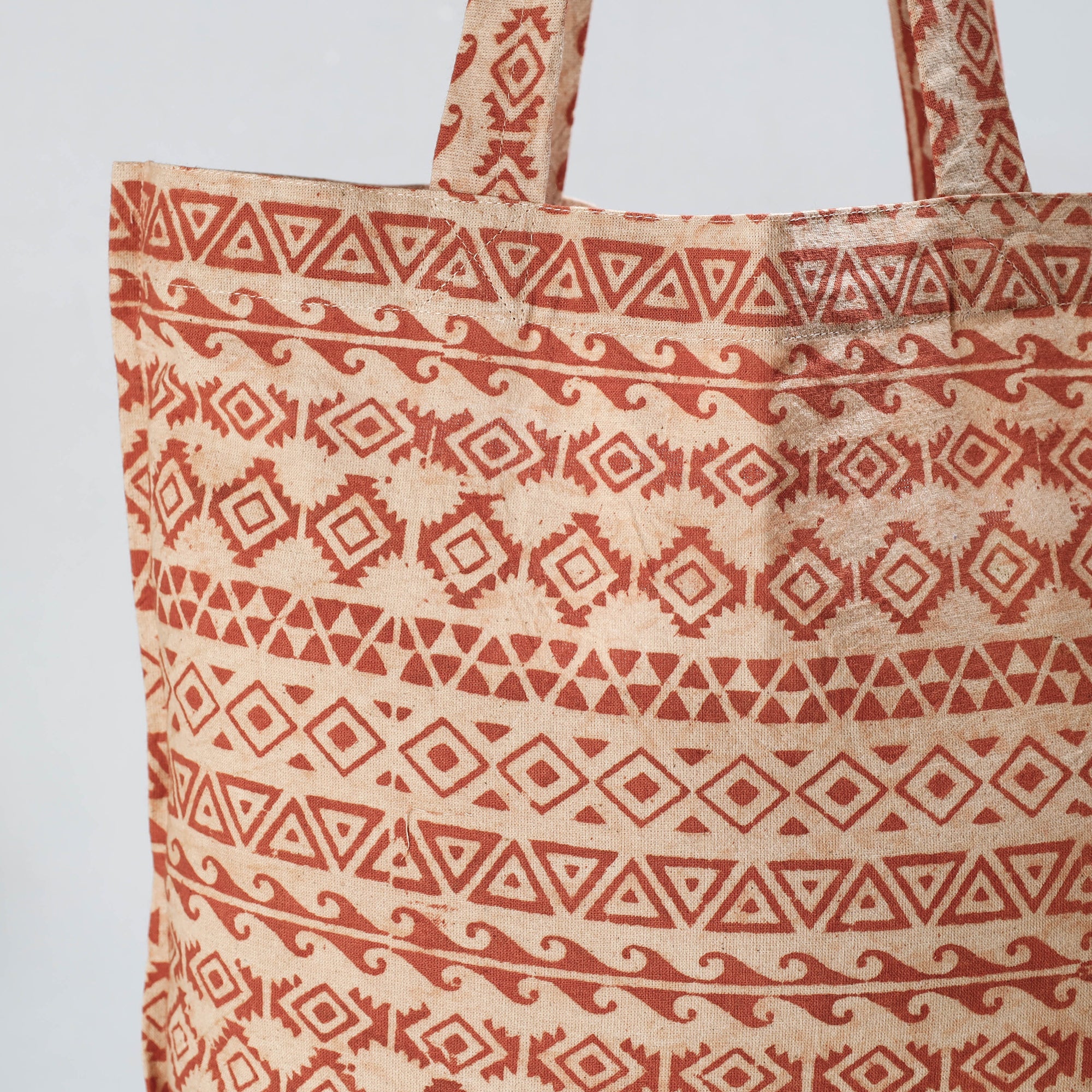 PITCHUKA SRINIVAS KALAMKARI PEDANA Brown - Pedana Kalamkari Block Printed Cotton Shopping Bag - view 2