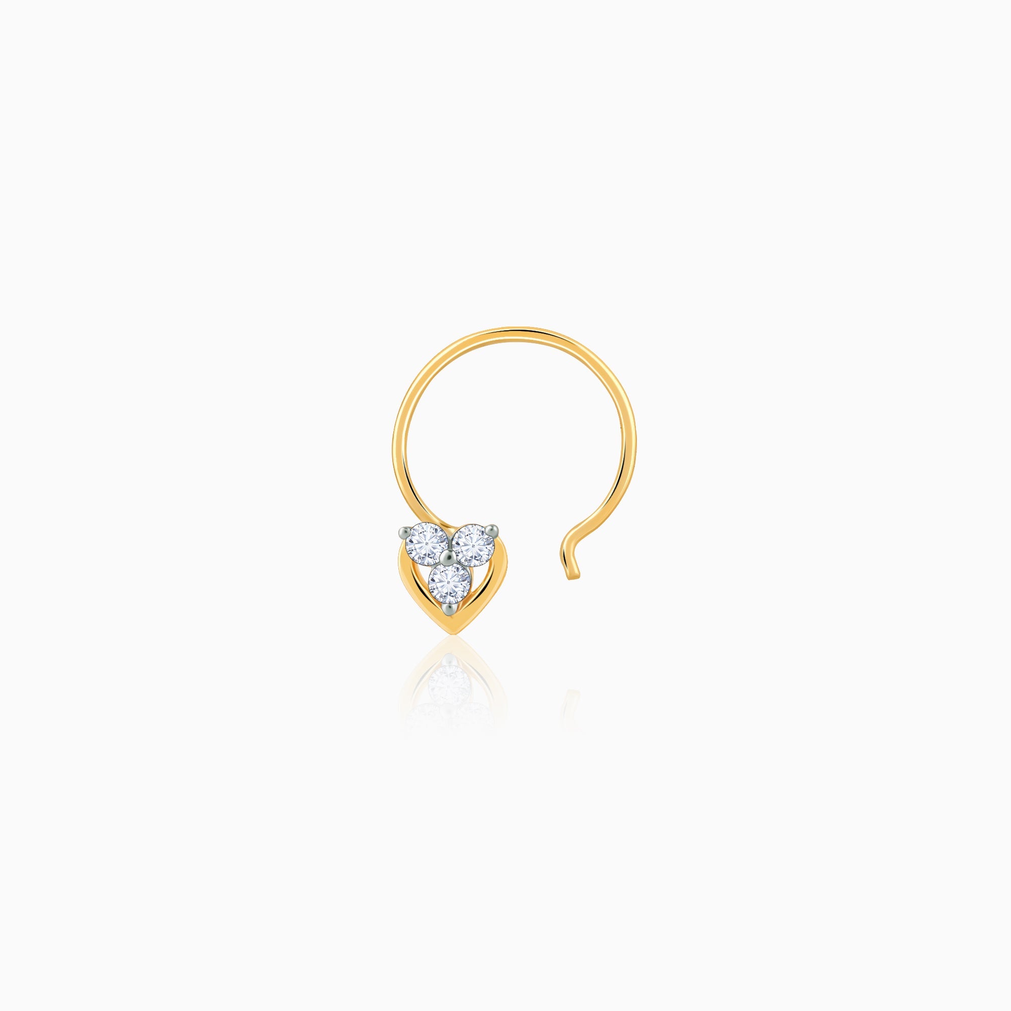 GIVA Jewellery Gold So Lovely Diamond Nose Ring