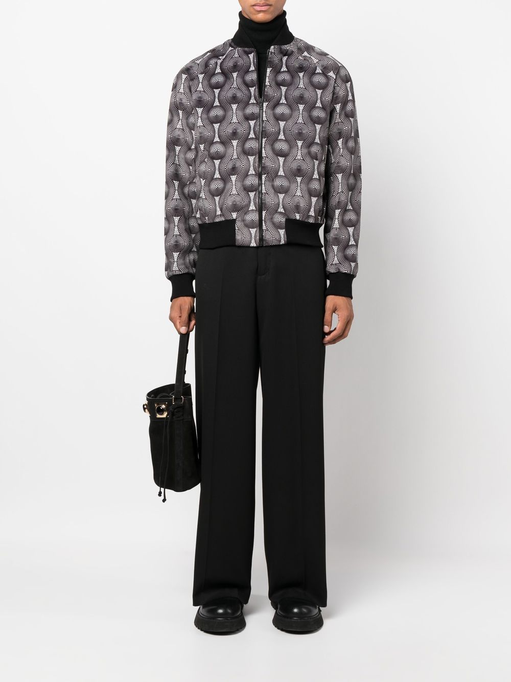 Ozwald Boateng Printed velvet bomber jacket - view 3