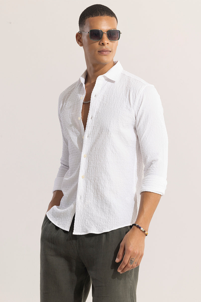 SNITCH AiryCheck White Seer Sucker Shirt